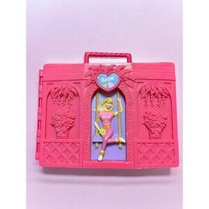 Vintage 90s Barbie Mattel Pink Carrying Case Trunk Closet Handle Swing 1999